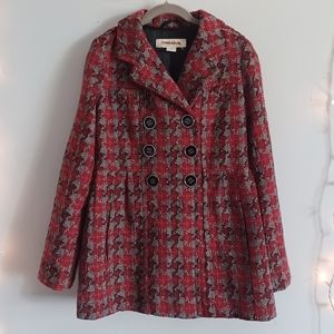 Hydraulic houndstooth coat
